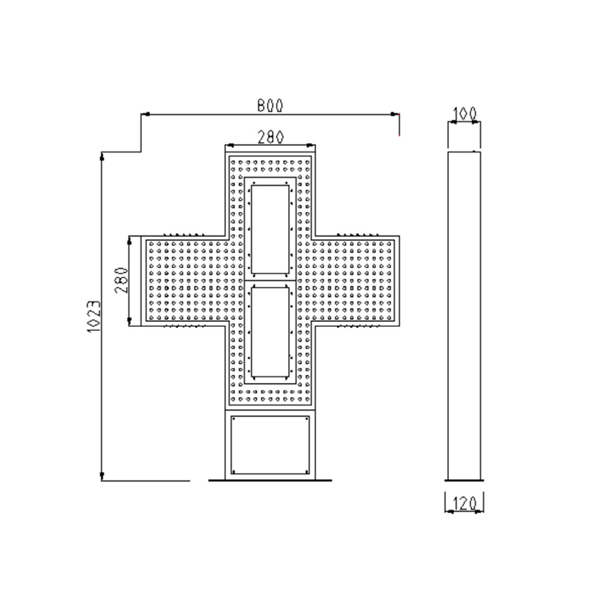 Outdoor pharmacy crosses