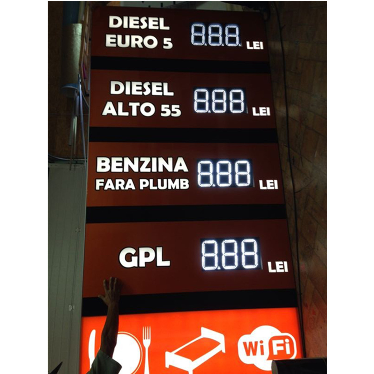 UNLEADED price signs