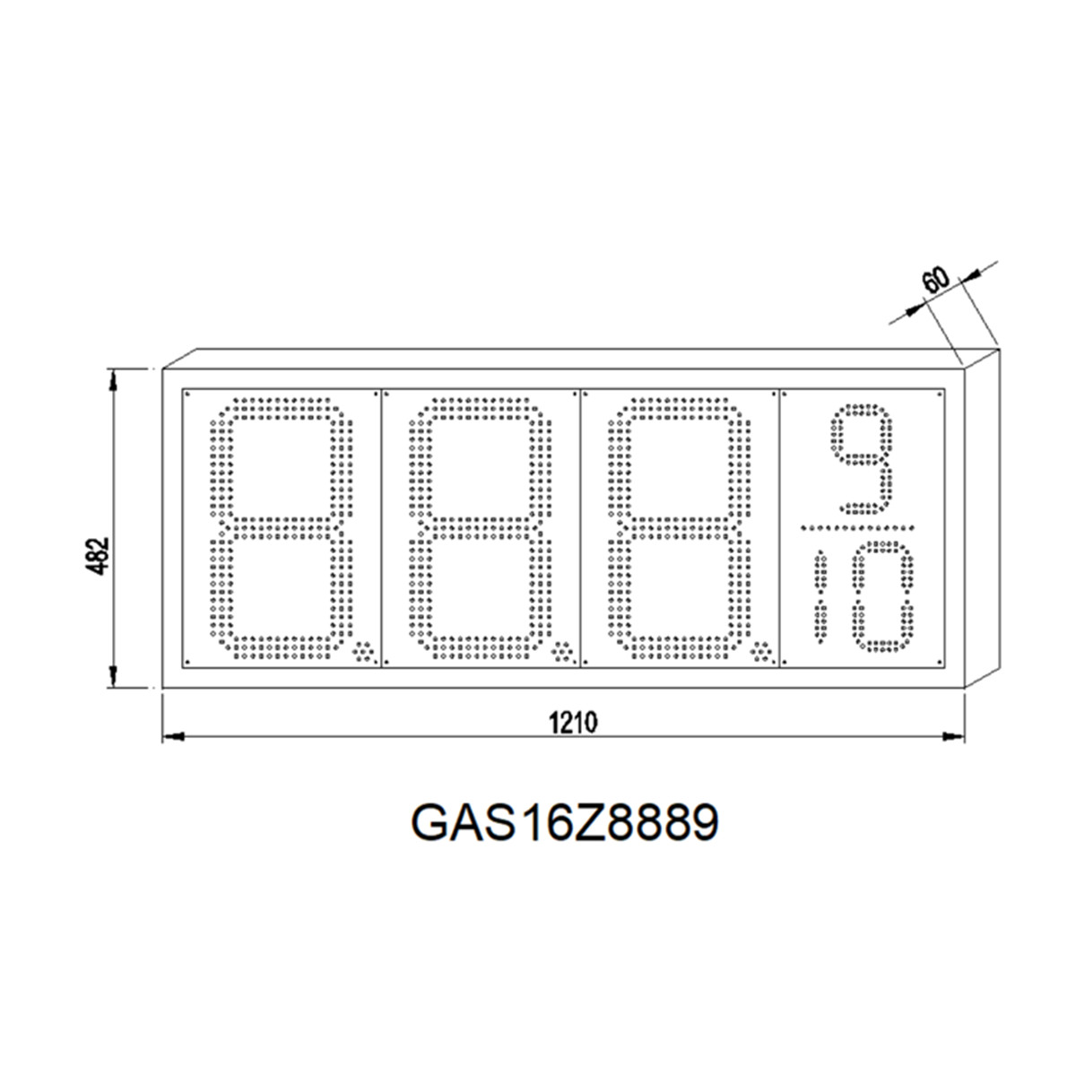 station led signs size