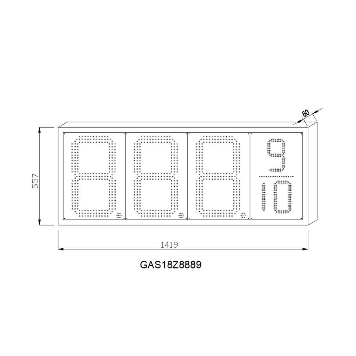 led station signs size