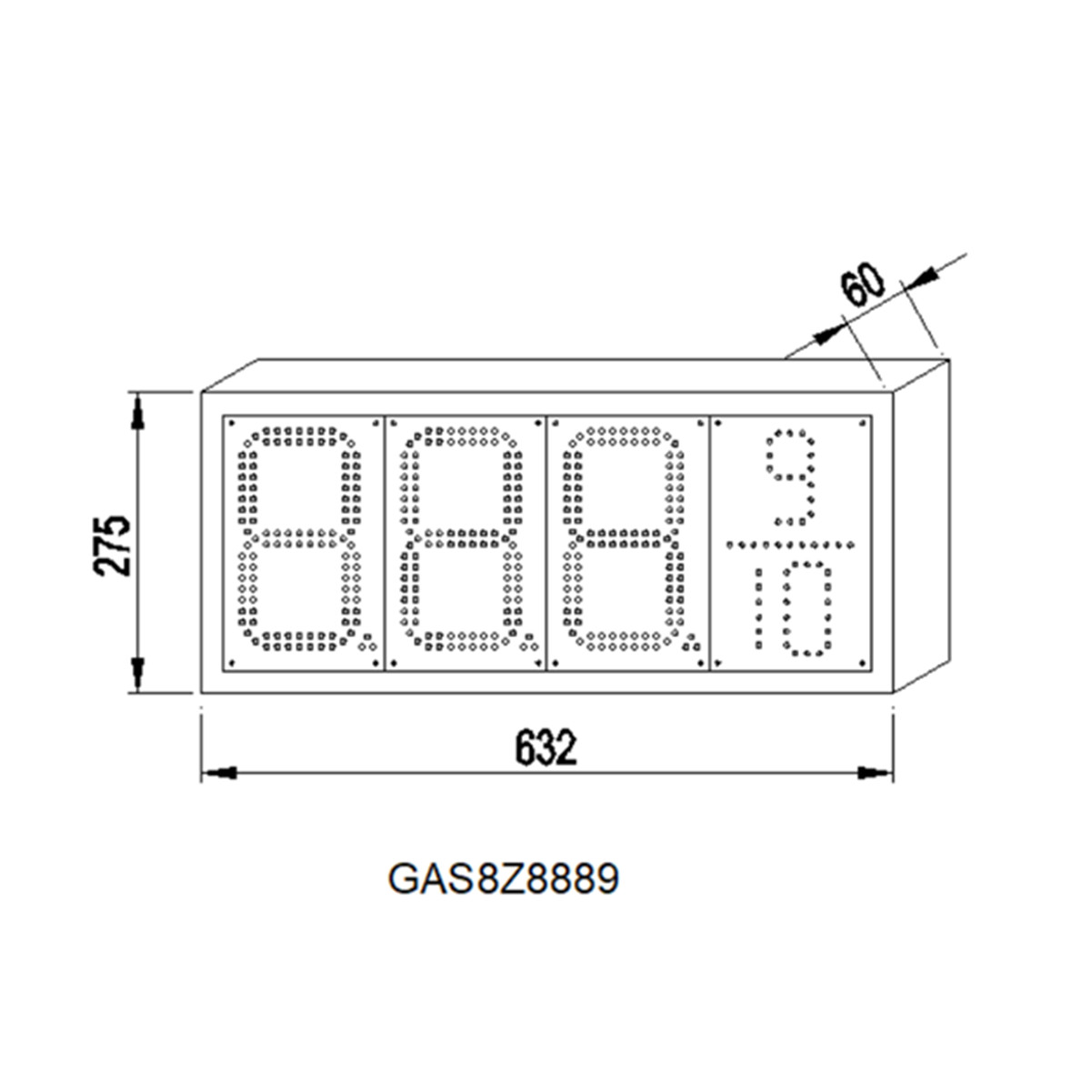 price led signs size